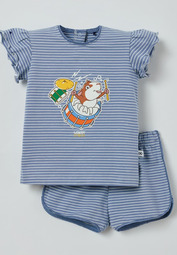 Woody - Pajamas - Cavia - Blue / Broken White Striped