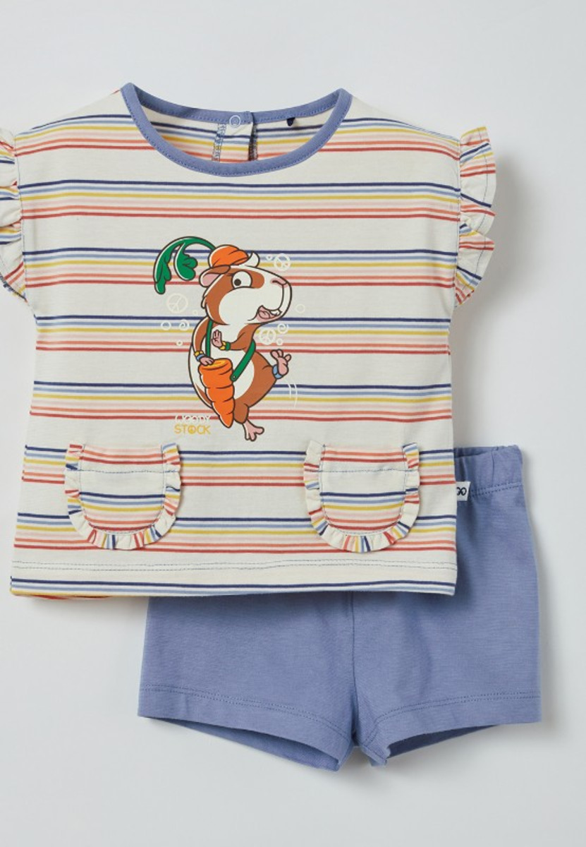 Woody - Pajamas - Guinea Pig - Multi Color Striped