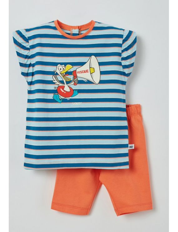 Woody - Pajamas - Seagull - Blue/Red Striped