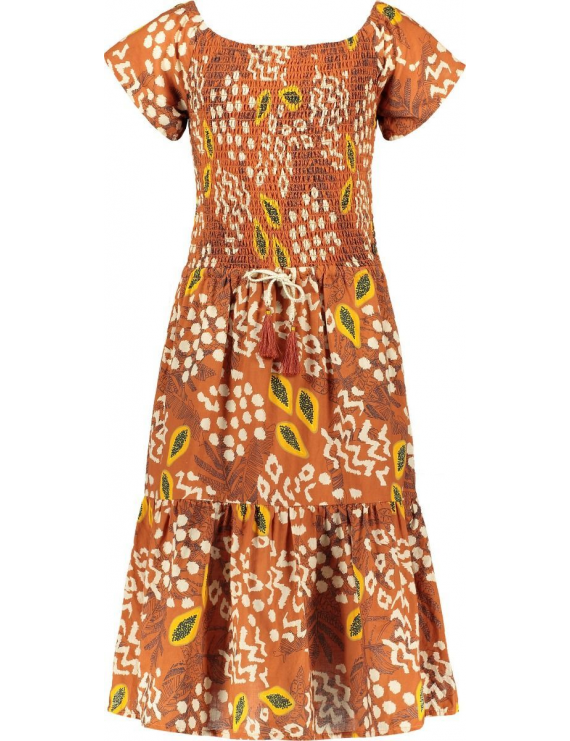 Like Flo - Dress - Papaya Print - Cognac