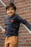 Quapi - Sweater - Ramon - AOP Blue Dark