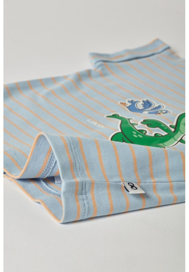 Woody - Pyjama - Lichtblauw - Fine Stripe