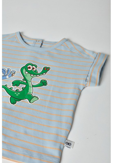 Woody - Pajamas - Light Blue - Fine Stripe