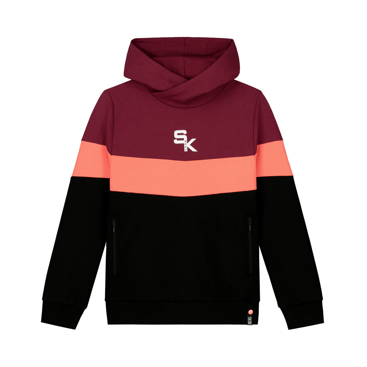 Skurk - Hoodie - Silke - Bordeaux/Coral/Black