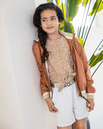 Like Flo - Dot Knotted Blouse - F302-5160-435 - Camel