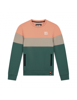 Skurk - Sweater - Sjoerd - Peach/Sand/Forest Green