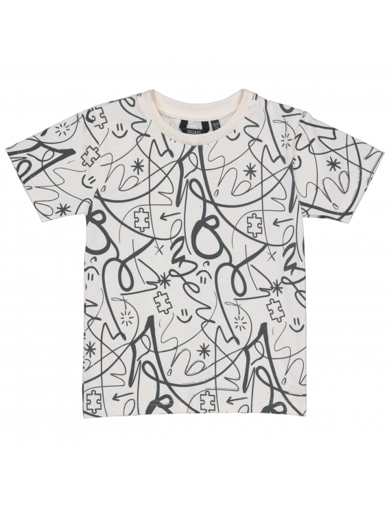 Quapi - T-Shirt - Fayzel - AOP White Sketch