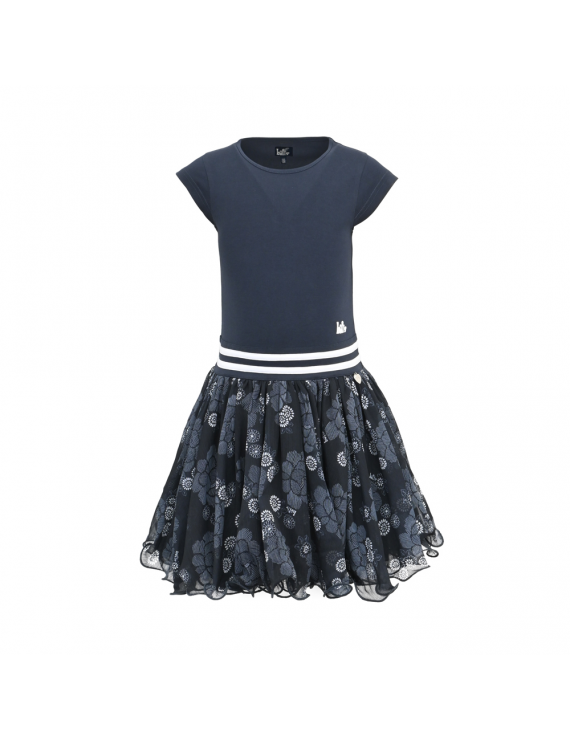 LoFff - Jurk - Dancing Dress Kaylee - Navy Flowers