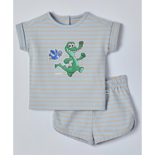 Woody - Pajamas - Light Blue - Fine Stripe - Babbediboe Kidsfashion
