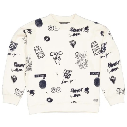 Quapi - Sweater - Hagar - AOP White Sketch
