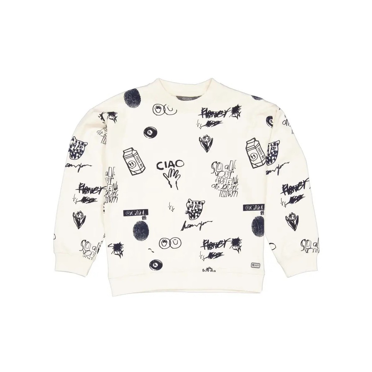 Quapi - Sweater - Hagar - AOP White Sketch