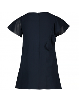 Le Chic - Jurk - Ruffle Voile - Blue Navy