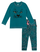 Claesen's - Girls Pyjama - Green Panther