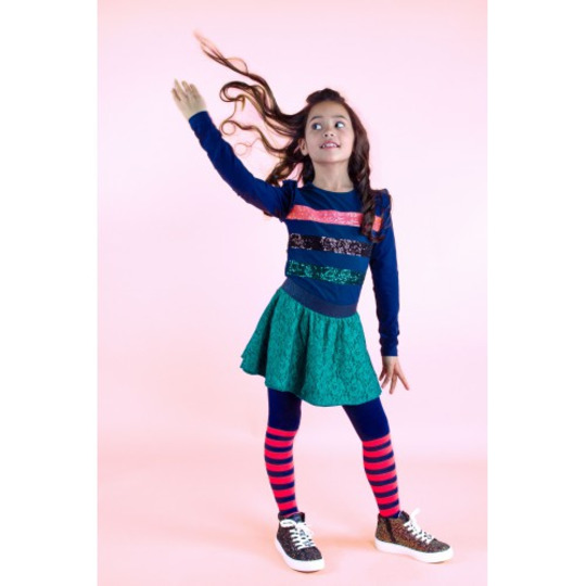 B.Nosy - Longsleeve - Blue Paillet Stripe
